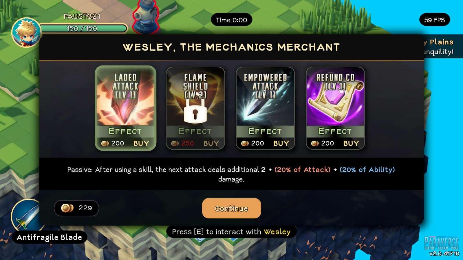 Weapon effects shop