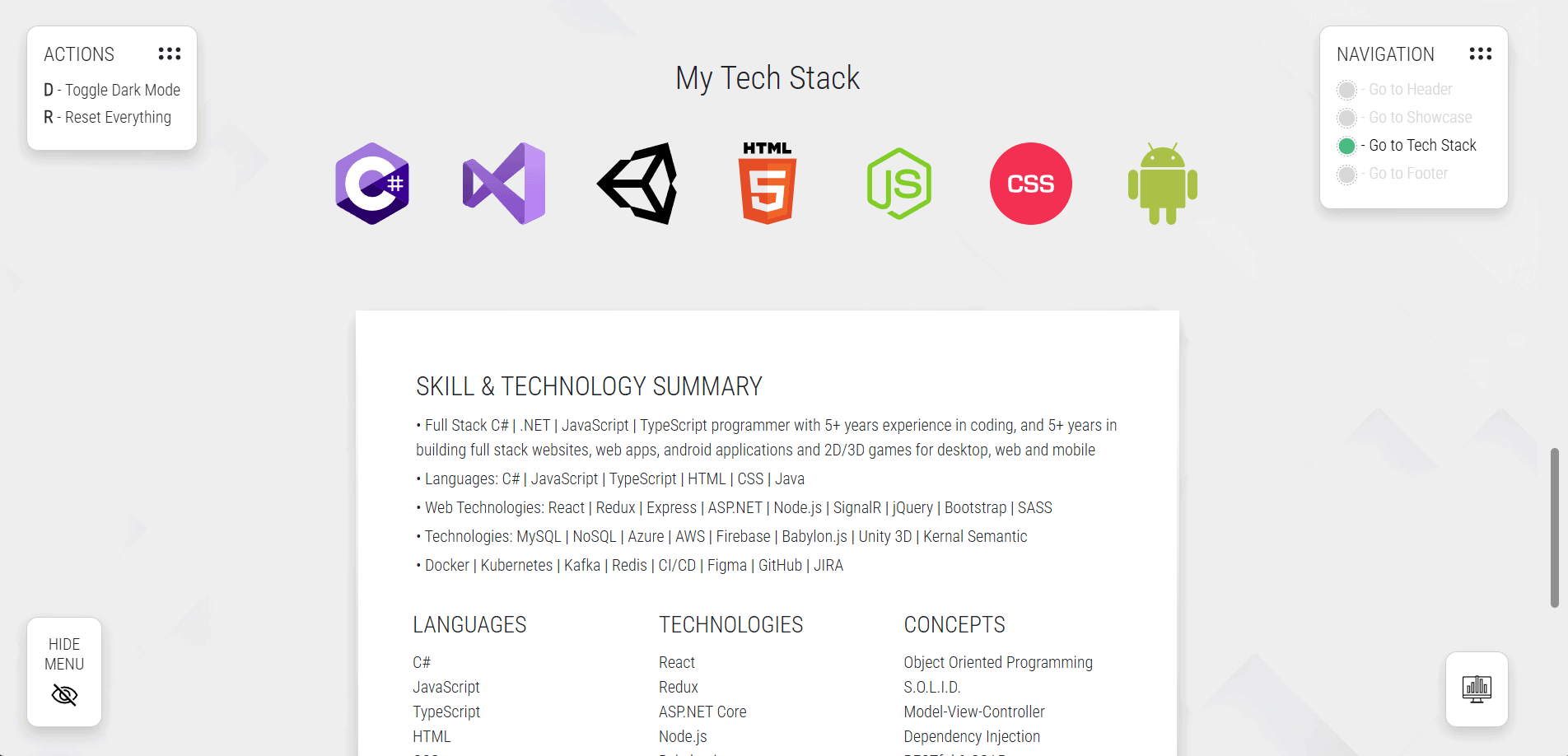 Picture of tech stack
